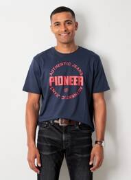 T-shirt coupe cintrée manches courtes bleu PIONEER homme