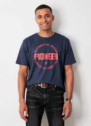 T-shirt coupe cintrée manches courtes bleu PIONEER homme