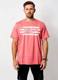 T-shirt stretch manches courtes rouge PIONEER homme