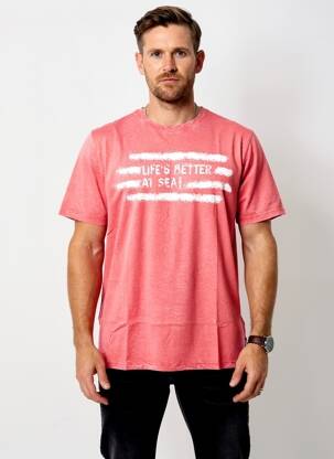 T-shirt stretch manches courtes rouge PIONEER homme