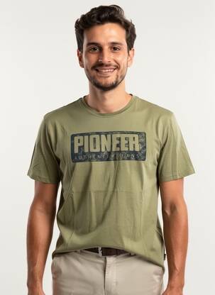 T-shirt coupe cintrée manches courtes vert PIONEER homme