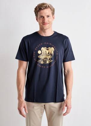 T-shirt coupe cintrée manches courtes bleu PIONEER homme