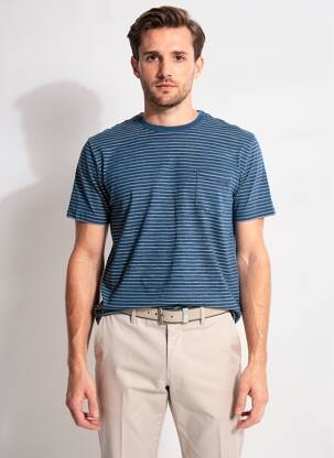 T-shirt coupe cintrée manches courtes bleu PIONEER homme