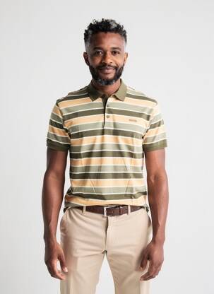 Polo tissage jersey manches courtes vert PIONEER homme