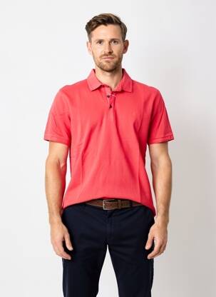 Polo stretch manches courtes rouge PIONEER homme