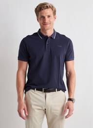 Polo stretch manches courtes bleu fonce PIONEER homme