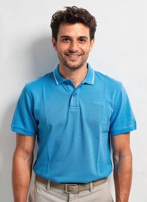 Polo stretch manches courtes bleu clair PIONEER homme