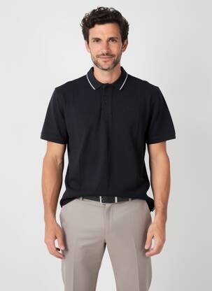 Polo stretch manches courtes noir PIONEER homme