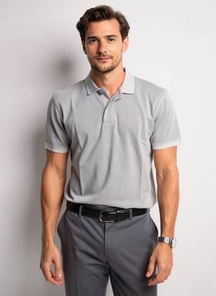 Polo stretch manches courtes gris PIONEER homme