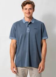 Polo stretch manches courtes bleu PIONEER homme