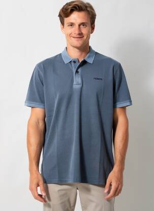 Polo stretch manches courtes bleu PIONEER homme