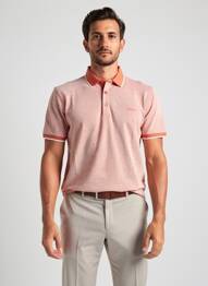 Polo tissage chiné manches courtes orange PIONEER homme