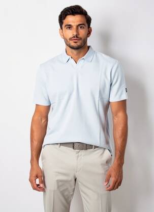 Polo tissage jersey manches courtes bleu PIONEER homme