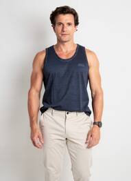 Débardeur imprimé rayures sans manche bleu PIONEER homme