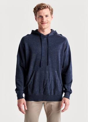 Pull tissage chiné manches longues bleu PIONEER homme