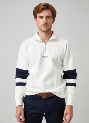 Sweat-shirt stretch manches longues blanc PIONEER homme
