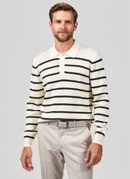 Pull maille souple et aérée manches longues beige PIONEER homme