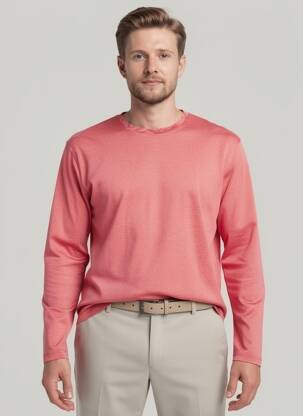 T-shirt coupe cintrée manches longues rouge PIONEER homme