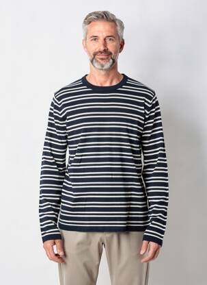 Pull stretch manches longues bleu PIONEER homme