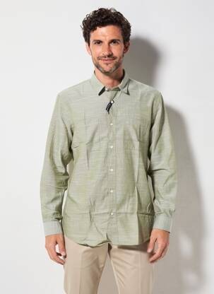 Chemise manches longues coupe droite vert PIONEER homme