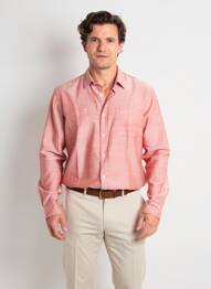 Chemise manches longues poches rose PIONEER homme