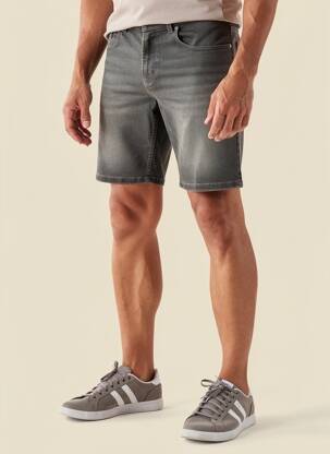 Bermuda tissage denim taille normale gris PIONEER homme