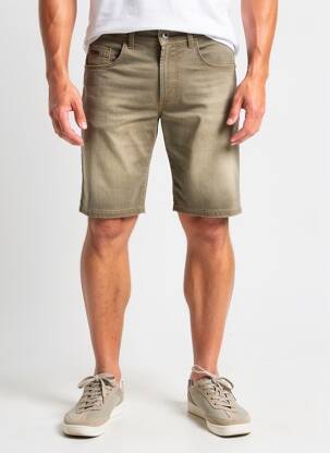 Bermuda tissage denim taille normale marron PIONEER homme