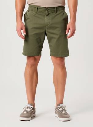 Bermuda taille à pinces taille normale vert PIONEER homme