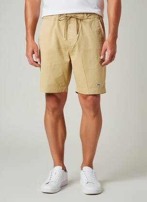 Short tissage popeline taille normale beige PIONEER homme