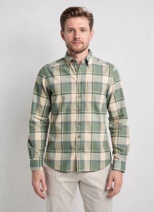 Chemise manches longues imprimé carreaux vert BLEND homme
