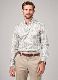 Chemise manches longues imprimé fantaisie bleu THE SURFCAR homme