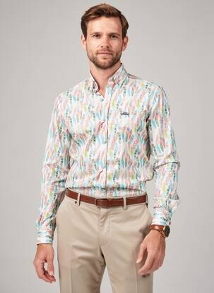 Chemise manches longues imprimé fantaisie bleu THE SURFCAR homme