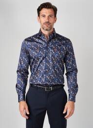Chemise manches longues coupe cintrée bleu THE SURFCAR homme