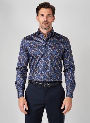 Chemise manches longues coupe cintrée bleu THE SURFCAR homme