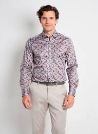 Chemise manches longues imprimé fantaisie bleu THE SURFCAR homme