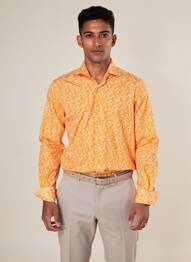 Chemise manches longues coupe cintrée orange RECYCLED ART WORLD homme
