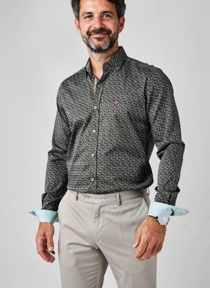 Chemise manches longues imprimé fantaisie noir THE SURFCAR homme