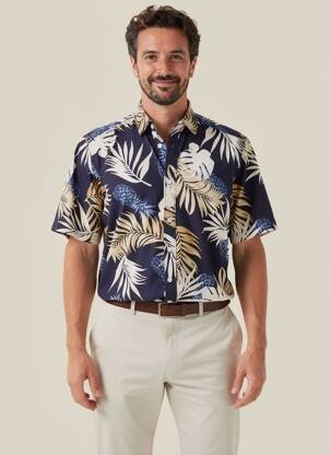 Chemise manches courtes imprimé tie and dye bleu ONLY & SONS homme