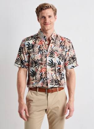 Chemise manches courtes imprimé tie and dye noir BLEND homme
