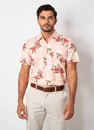 Chemise manches courtes imprimé tie and dye rose BLEND homme