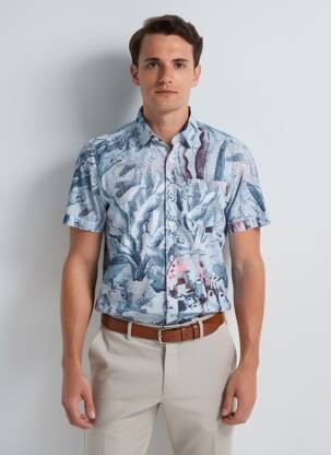 Chemise manches courtes poches bleu GARCIA homme
