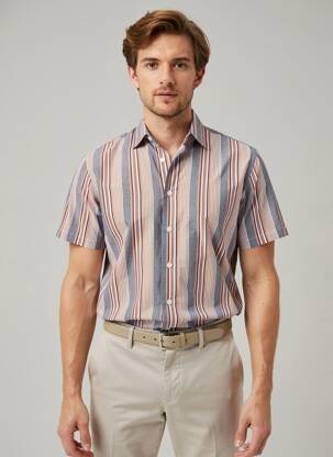 Chemise manches courtes coupe cintrée bleu BLEND homme