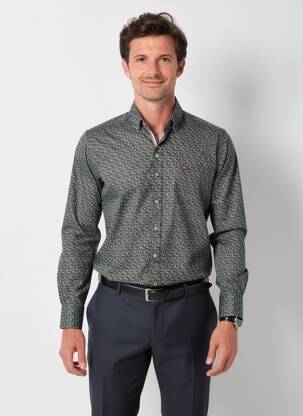 Chemise manches longues imprimé fantaisie noir THE SURFCAR homme