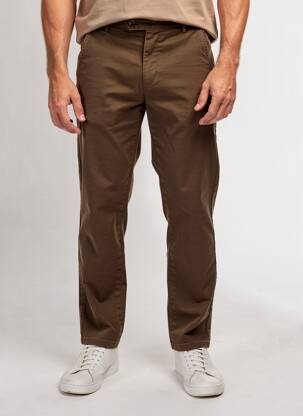 Pantalon chino tissage chiné taille normale marron MEYER homme