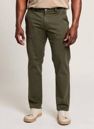 Pantalon chino fermeture zippée sous rabat avec crochet taille normale vert MEYER homme