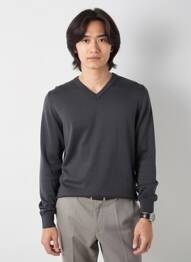 Pull col v manches longues gris PETROL INDUSTRIES homme
