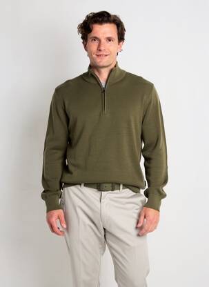 Pull stretch manches longues vert BLEND homme