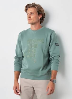 Sweat-shirt stretch manches longues vert ECOALF homme
