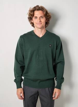 Pull col v manches longues vert GARCIA homme