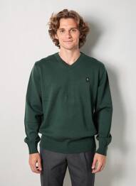 Pull col v manches longues vert GARCIA homme